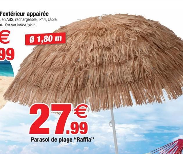 parasol de plage rAFFIA