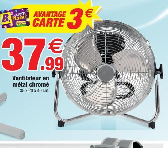 ventilateur en métal chromé