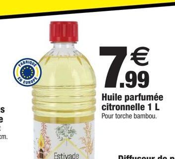 huile parfumée citronnelle 1L