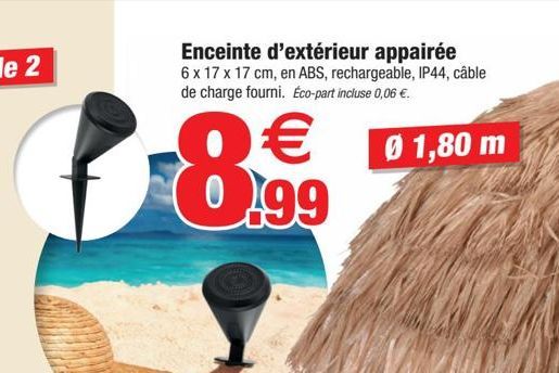 enceinte d`exterieur appairée