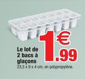 Le lot de 2 bacs à glaçons