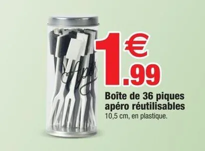 boîte de 36 piques apéro réutilisables