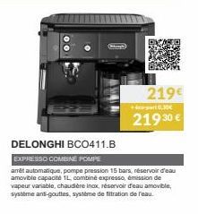 réservoir d'eau DeLonghi