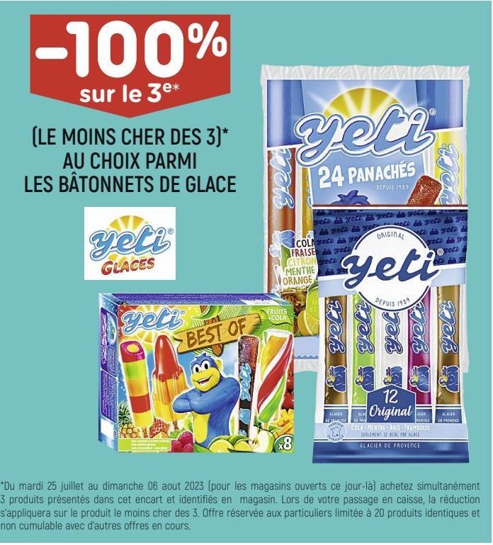 LES BÂTONNETS DE GLACE YETI GLACES