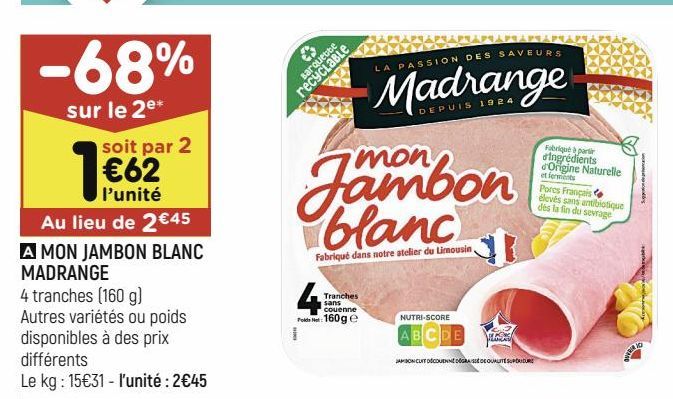 MON JAMBON BLANC MADRANGE