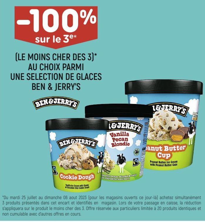 UNE SELECTION DE GLACES BEN & JERRY’S