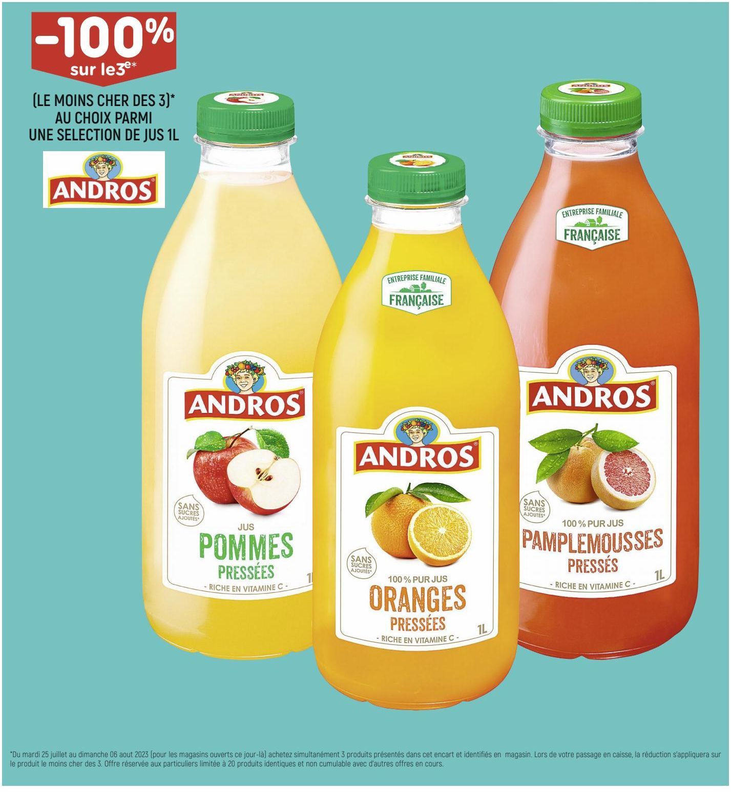 UNE SELECTION DE JUS 1L ANDROS