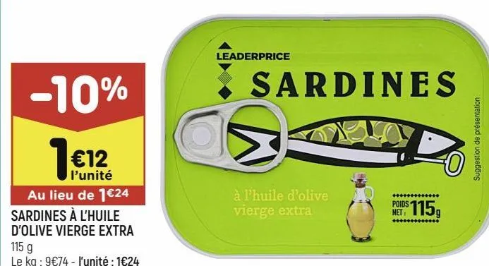 sardines à l’huile d’olive vierge extra