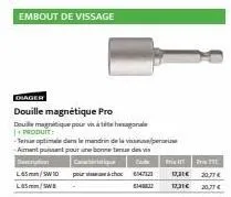 embout de vissage  diager  douille magnétique pro  douille magnitique pour visite hexagonale produit  ten optimale dans le mandrin de la visseuse/perceuse  -aimant puissant pour une bonne tenue des vi