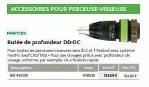 accessoires pour perceuse-visseuse  festool  butée de profondeur dd-dc  pour toutes les perceines  sans fil cet t  fast (cs/rs) pour des visages précis ac profondeur de visage uniforme par exemple, a 