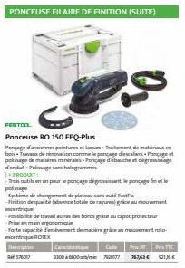 FENTON  Ponceuse RO 150 FEQ-Plus  Ponçage d'anciennes peintures et laques Thaitement de materi box-Travaux de enervations comme la ponage d'escalars Ponçage at polissage de maties minirales Poncage d'