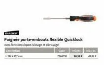 diager  poignée porte-embouts flexible quicklock avec fonction cliquet vigt  caption  cate ptic  7744358  16,52€ 400€ 
