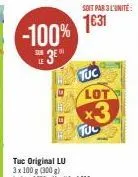 -100%  tuc  soit par 3 l'unité  1631  lot  x3  tul 