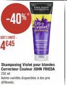 -40%"  SOIT L'UNITÉ  4€45  JOHN FREDA  Ultra violet 