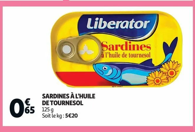 sardines à l’huile de tournesol