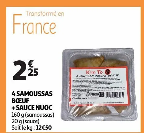 4 samoussas bœuf + sauce nuoc