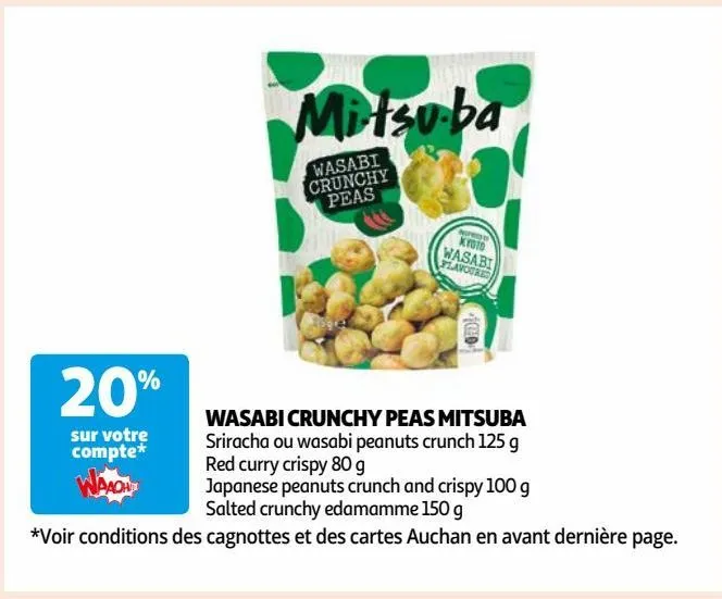wasabi crunchy peas mitsuba
