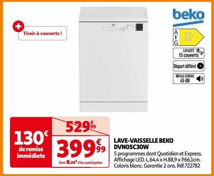 lave-vaisselle beko dvn05c30w