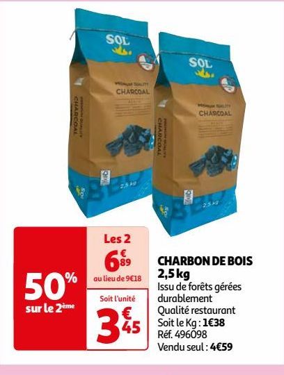 CHARBON DE BOIS 2,5 kg