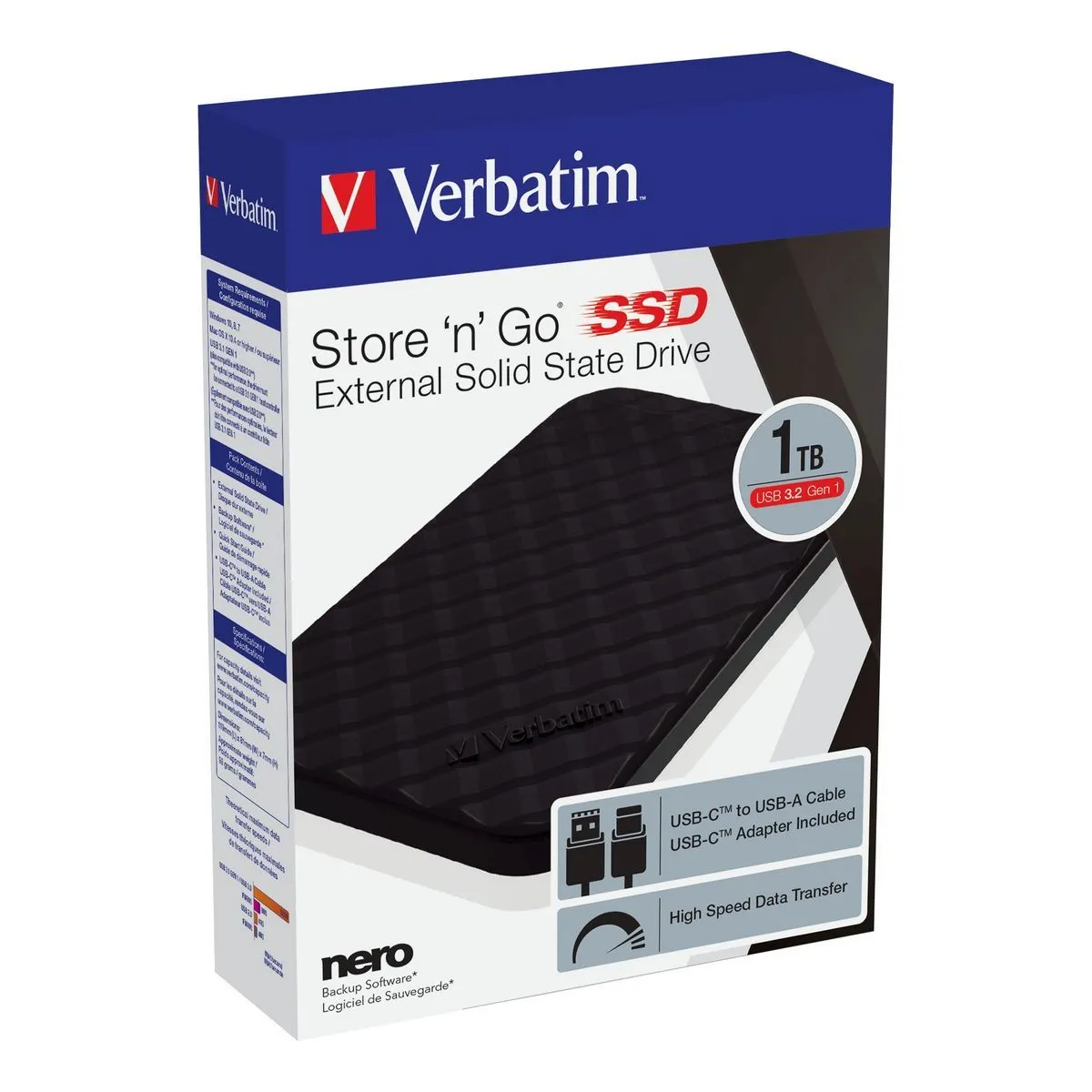 disque ssd externe verbatim usb 3.2 1to