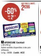 -60%  2E  APERICUBE  SOIT PAR 2 L'UNITÉ:  2€96 