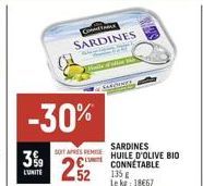 LUNITE  -30%  CONMETALE SARDINES  €  22  CARRINTE  SARDINES SOAPS REE HUILE D'OLIVE BIO  CONNETABLE  135 g Le kg: 18667 
