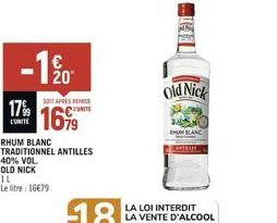 rhum blanc Old Nick