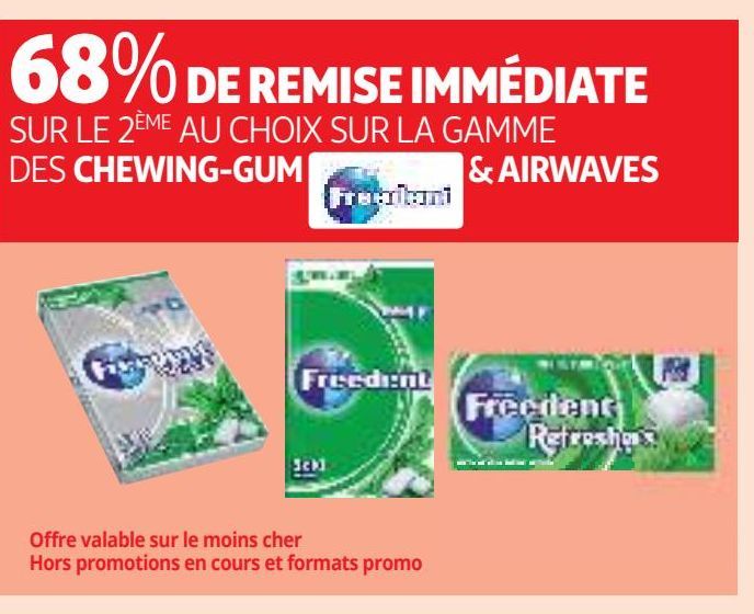 La gamme des chewing-gum FREEDENT & AIRWAVES