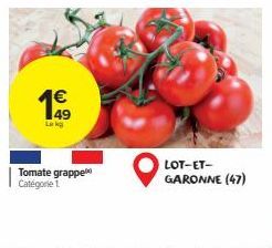€  199  Lokg  Tomate grappe Catégorie 1.  LOT-ET-GARONNE (47) 