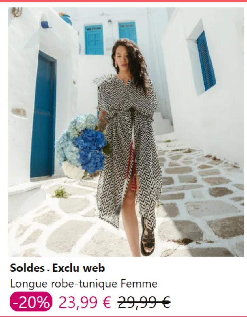 Soldes - Exclu web Longue robe-tunique Femme