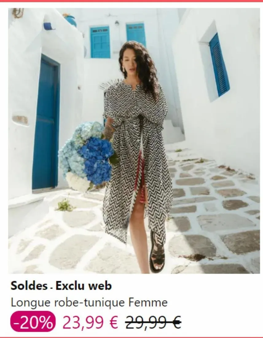 soldes - exclu web longue robe-tunique femme