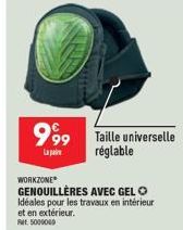 999 Taille universelle  Lap  réglable  WORKZONE  GENOUILLÈRES AVEC GEL O Idéales pour les travaux en intérieur et en extérieur. Ret: 5000000 