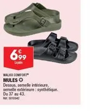 699  lapan  walkx comfort mules o  dessus, semelle intérieure, semelle extérieure: synthétique. du 37 au 43. rm5010042 