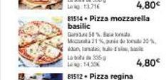 Lab55 kg: 14.59€  81514. Pizza mozzarella basilic  ม.ค. 58 น. Back to M21%20%  nada',  4,80€  4,80€ 