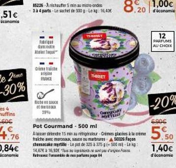 Fabriq danse  qu  Cate atine FRANCE  Actesouce  29%  SHEENSARE  THIRIET  CHEESECAKE MYRTSILE  14,67€ à 16,92€ 7  fatro fode de res parfans page 4  Pot Gourmand - 500 ml  Alaisser dende 15 minu retragt