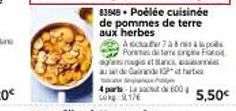 ay napis et  83548 Poélée cuisinée de pommes de terre aux herbes  de Carande P  A soat 7 à 8 nis à po Portes de teme song fro  4 part Laat 00 217  5,50€ 