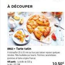 À DÉCOUPER  89922. Tarte tatin  As 2025 as our passer posar qualqu ningur bank Panines can ponesit tann France  4 parts-Lad 520 Lak:20,19 