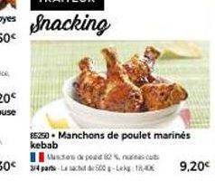 85250 - Manchons de poulet marines kebab  Muscas pod 62% 34-500g-Lak 180 9,20€ 