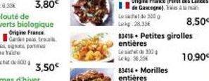 3,50€  Lesacht 300 g L#:28,33€  Lest 300 Lekg 36.35€  83416. Petites girolles  entières  10,90€ 