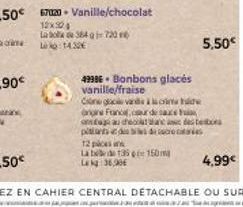 49986. Bonbons glacés vanille/fraise  Crne glace vande ogne France,cur de sare  pisans d  12 paces an  Labd 1350 150m Leg 36,906  ocasio  5,50€  Stebors  4,99€ 