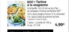 82247. tartine à la vosgienne anice 1418  pan  canpage tansania acf 19 fran 12% 5% à basa do ponede je  1px-label de 180 lang:27.72%  4,99€ 