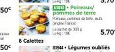 8 Galettes  53830. Poireaux/ pommes de terre Parea persa  origine France  Lesacht 300 Lokg:  5,70€ 