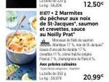 31877 2 Marmites  du pêcheur aux noix  de St-Jacques", saumon  et crevettes, sauce  au Noilly Prat  No d  de 17% de dua picted7%  11% in  Face 7% chanpande% Axe parisies aliens  Late de 350  Lokg: 50,