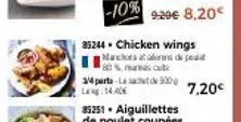 -10% 9.20€ 8,20  35244. chicken wings  manchors atabrand de pedid 80% cut  34 parta laad 5000 lag:14a0  7,20€ 