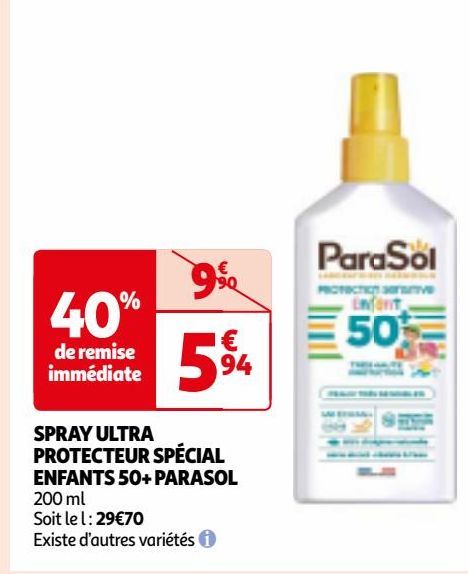 SPRAY ULTRA PROTECTEUR SPÉCIAL ENFANTS 50+ PARASOL