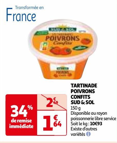  TARTINADE POIVRONS CONFITS SUD & SOL