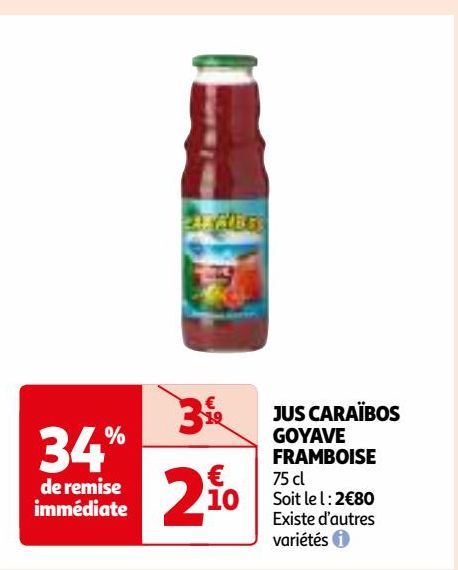 JUS CARAÏBOS GOYAVE FRAMBOISE