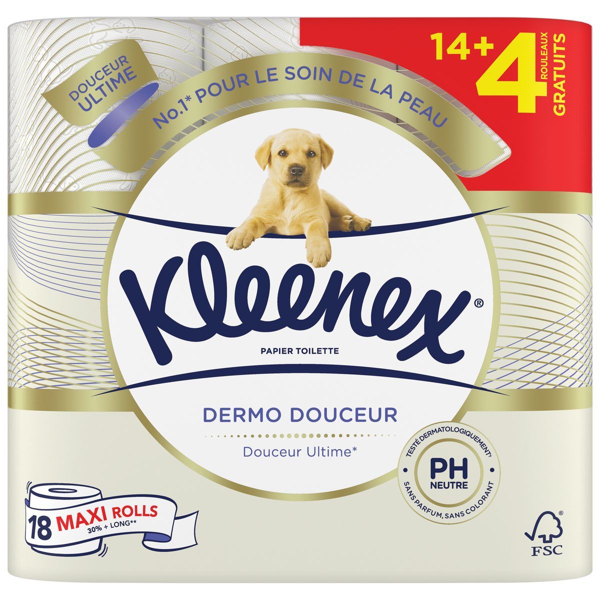 PAPIER TOILETTE DÉCORÉ DERMO DOUCEUR KLEENEX