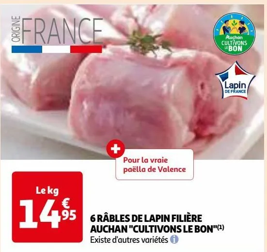 6 râbles de lapin filière auchan "cultivons le bon"