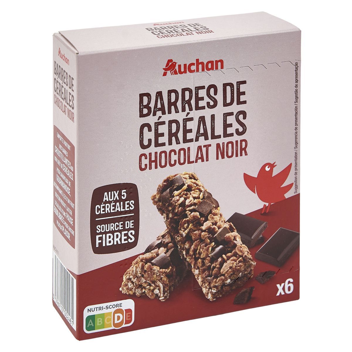 BARRES DE CÉRÉALES CHOCOLAT NOIR AUCHAN